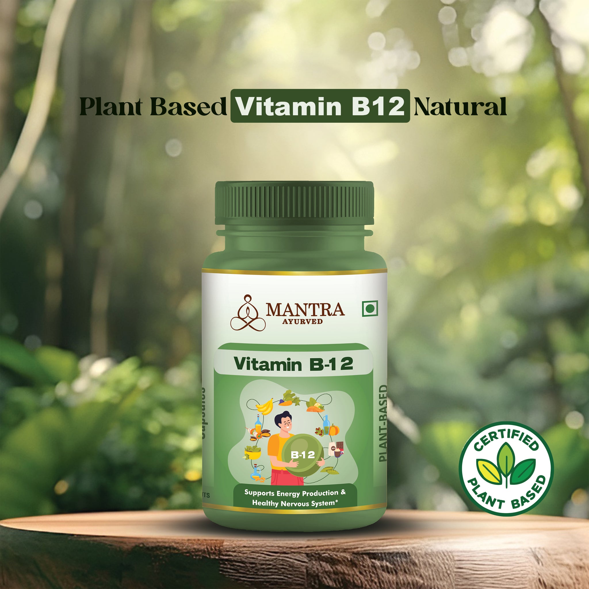 Daily Super Foods Vitamin B12 Capsules for Daily Nutrition, Energy and Immunity